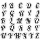 Alfabet Monogram Letters Initiaal Sticker (Voorkant)