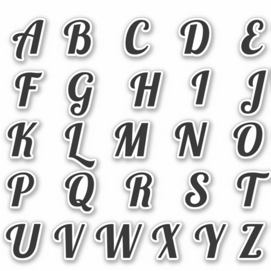 Alfabet Monogram Letters Initiaal Sticker (Voorkant)