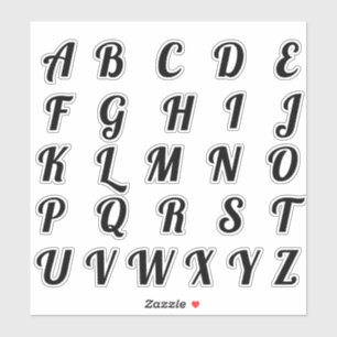 Alfabet Monogram Letters Initiaal Sticker