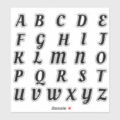 Alfabet Monogram Letters Initiaal Sticker (Vel)