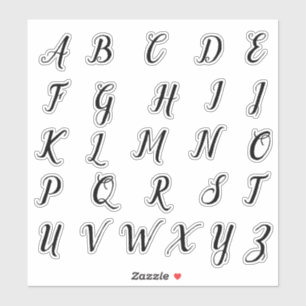 Alfabet Monogram Letters Initiaal Sticker