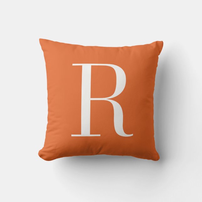  alfabet Monogram Pillow - Oranje Kussen (Voorkant)