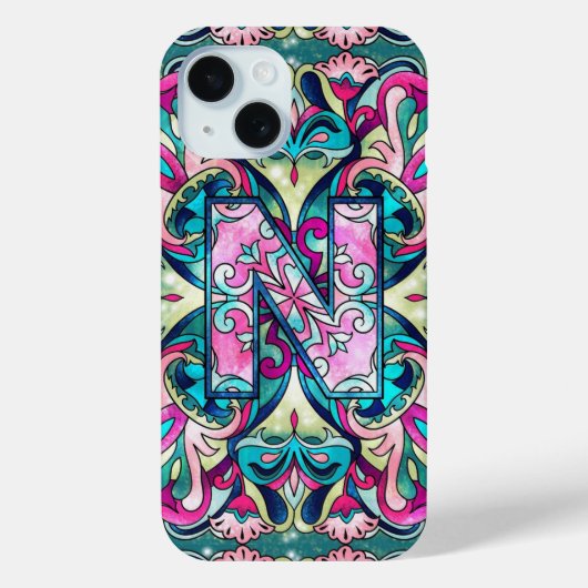 Alfabet N mandala Case-Mate iPhone Case (Achterkant)
