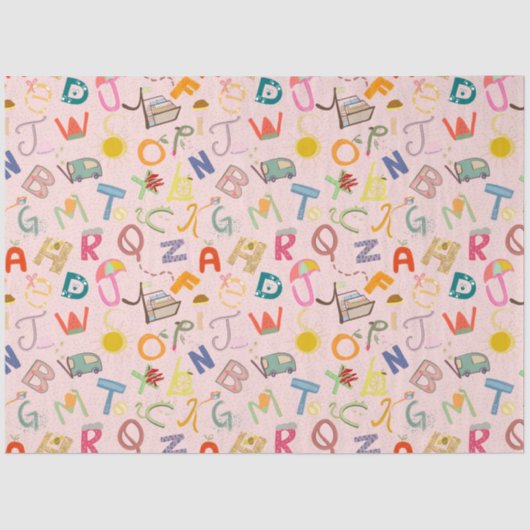 Alfabet-party Tissuepapier (Voorkant)