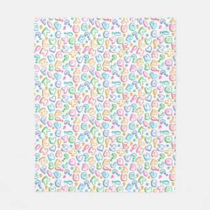 alfabet-patroon fleece deken