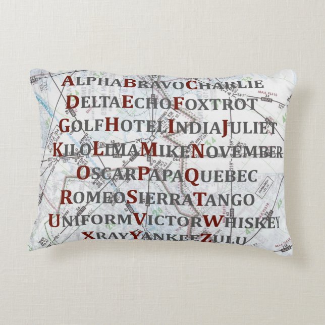 Alfabet Red en grijs, Pillow Accent Kussen (Achterkant)