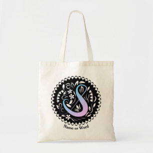 Alfabet S Monogram Handschrift Tote Bag