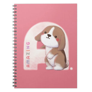 Alfabet serie: "A" Amazing Beagle illustratie Notitieboek