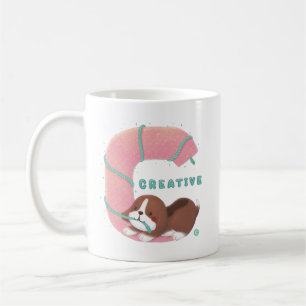 Alfabet serie: "C" Creative Beagle illustratie Koffiemok