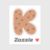 Alfabet Sticker, letter K Sticker, cookie Sticker (Vel)