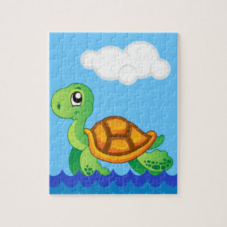 Alfabet T voor schildpad puzzel met geschenkdoos Legpuzzel