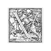 Alfabet van de Doodletter V Rubberstempel (Afrduk)