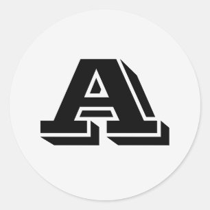 Alfabet van Janz Hoofdletter A White Smoke Ronde Sticker