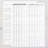 Alfabet voor schrijfbeoefening voor slecht script (Voorkant / Achterkant)