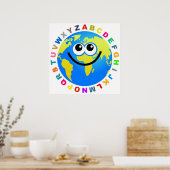Alfabet Wereldbol Poster (Keuken)