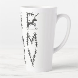 alfabet zwart latte mok