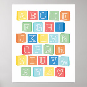 Alfabetblokken Moderne Kinderkunst Poster