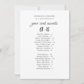 Alfabetische moderne bruiloft gastenlijst (Voorkant)