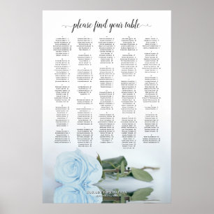 Alfabetische Roos met lichtsterend blauw Poster