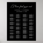 Alfabetische volgorde Zwarte bruiloft Zitting Graf Poster (Voorkant)