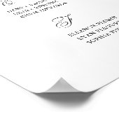 Alfabetische zitplaats Teken legant bruiloft Poster (Hoek)