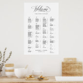 Alfabetische zitplaats Teken legant bruiloft Poster (Keuken)