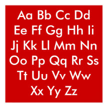Alfabetkaart Rood en Wit