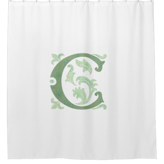 Alfabetletters - letter C - wit Douchegordijn (Voorkant)