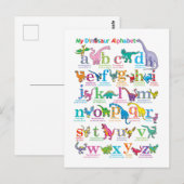 Alfabetlijst van dinosaurussen briefkaart (Voorkant / Achterkant)