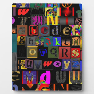Alfabetsoep, mozaïek letters ontwerp, leuk kleurri fotoplaat