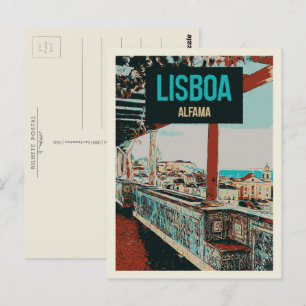 Alfama Uitzicht Illustratie, het charmante van Lis Briefkaart