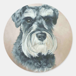 Alfie - miniatuur schnauzer ronde sticker