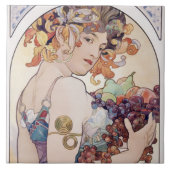 Alfons Maria Mucha , “ Fruit ” Tegeltje (Voorkant)