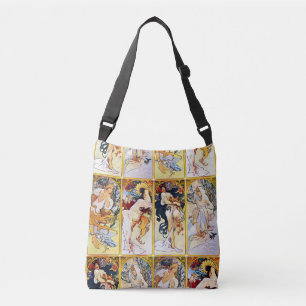 Alfons Mucha 1895 De vier seizoenen Crossbody Tas