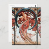 Alfons Mucha 1898 Dance Briefkaart (Voorkant / Achterkant)