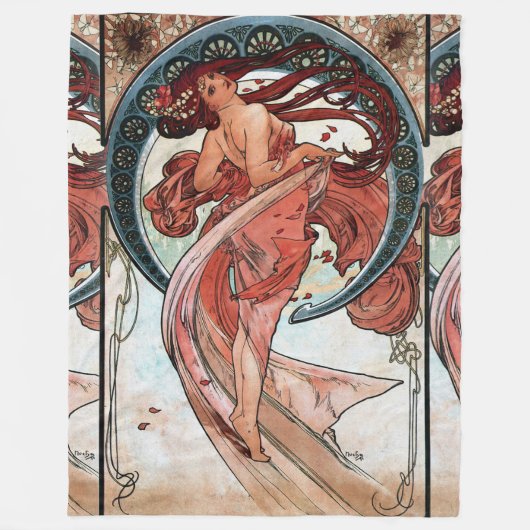 Alfons Mucha 1898 Dance Fleece Deken (Voorkant)