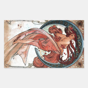 Alfons Mucha 1898 Dance Rechthoekige Sticker