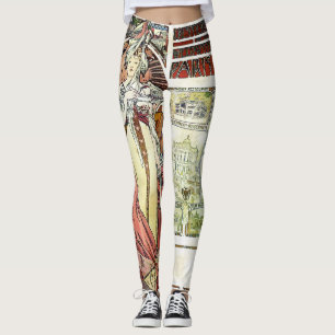 Alfons Mucha 1900 Oostenrijks paviljoen Leggings