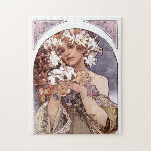 Alfons Mucha: Bloem Legpuzzel
