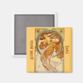 Alfons Mucha Dance  Print Magnet Magneet (Voorkant / Achterkant)
