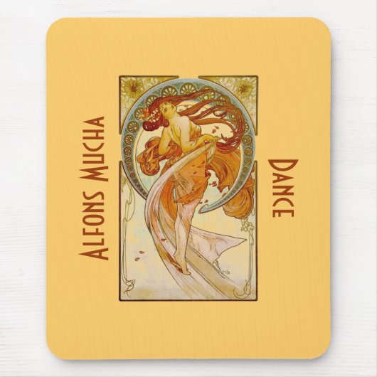 Alfons Mucha Dance Print Mousepad Muismat (Voorkant)