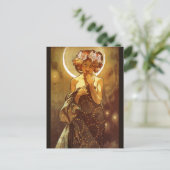 Alfons Mucha: Luna Briefkaart (Staand voorkant)