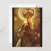 Alfons Mucha: Luna Briefkaart (Voorkant / Achterkant)