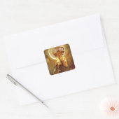 Alfons Mucha: Luna Vierkante Sticker (Envelop)