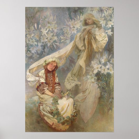 Alfons Mucha - Madonna van de Lilies 1905 Poster (Voorkant)
