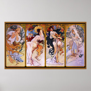 Alfons Mucha ~ Poster des quatre saisons