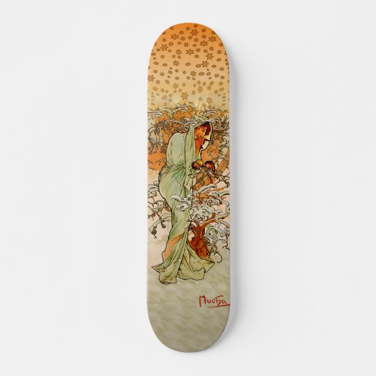 Alfons Mucha Winter Skateboard (Voorkant)