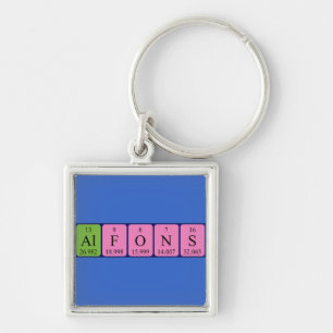 Alfons periodieke lijstnaam keyring sleutelhanger