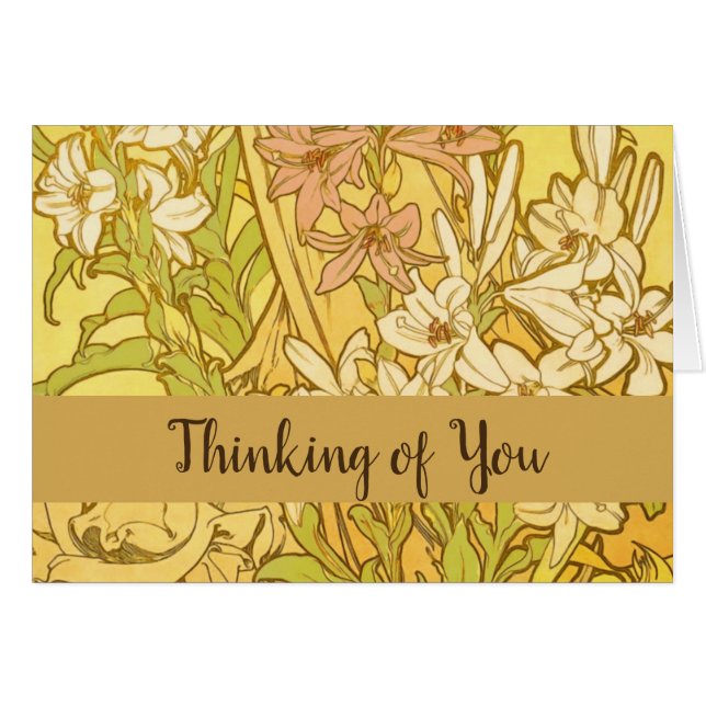 Alfonse Mucha Art Nouveau-bloemen (Voorkant Horizontaal)