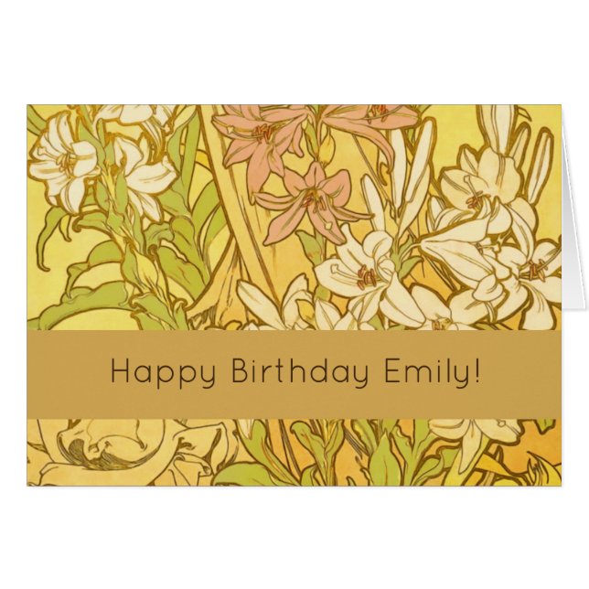 Alfonse Mucha Art Nouveau-bloemen (Voorkant Horizontaal)